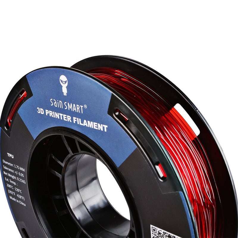 SainSmart ساينسمارت - TPU-RED-0.25KG1.75 ساينسمارت 1.75 مم 250 جرام خيوط طباعة ثلاثية الأبعاد مرنة TPU، دقة الأبعاد +/- 0.05 مم (أحمر) - Image 3